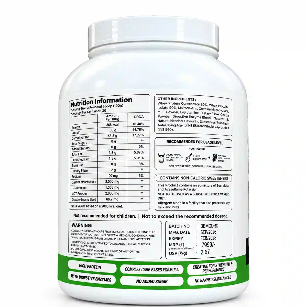 BELIVE Mass Gainer 3KG – Double Rich Chocolate